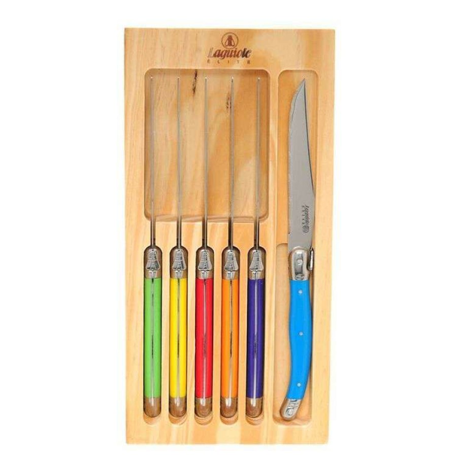 Kitchen & Dining * | Laguiole Elite Multi Coloured 6-Piece Steak Knife Set