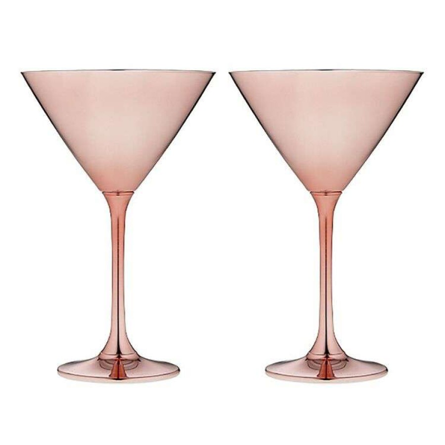 Kitchen & Dining * | Tempa Aurora Rose 2 Piece Martini Glass Set