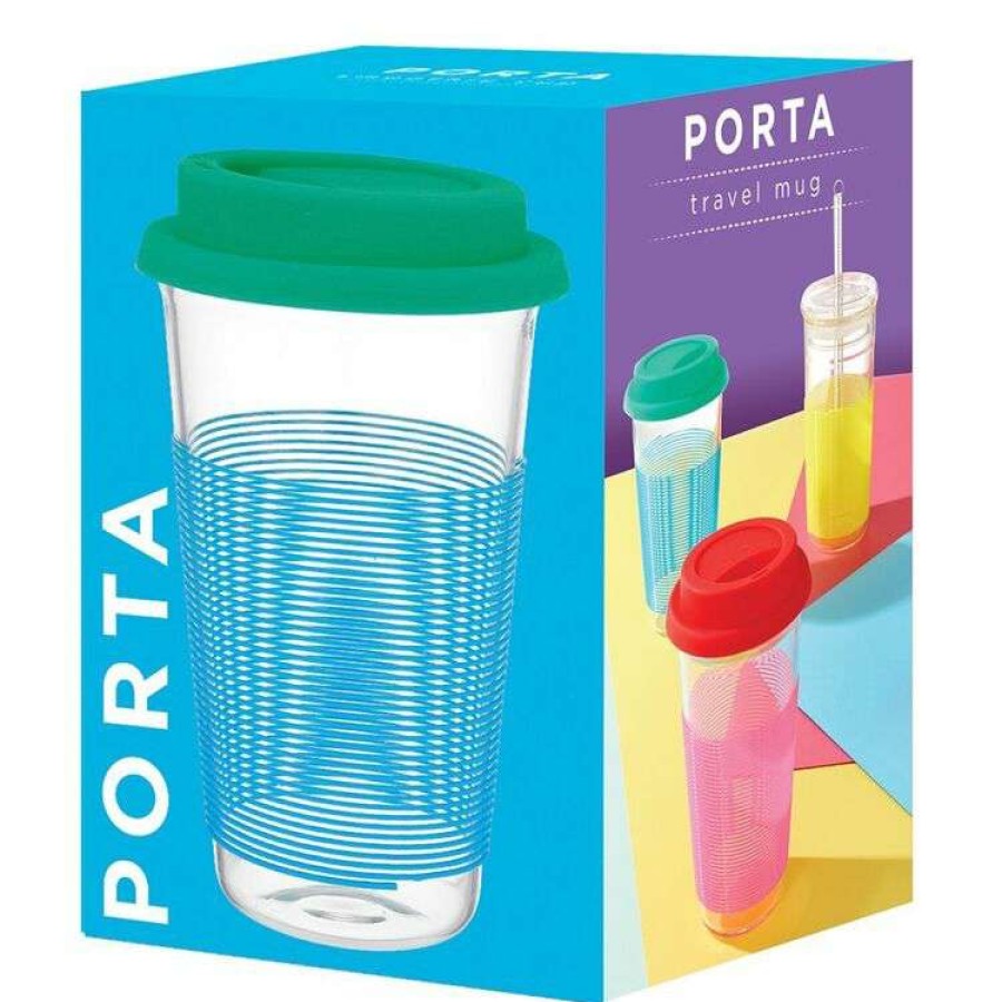 Kitchen & Dining * | Porta Summer Fun Blue & Green Travel Mug