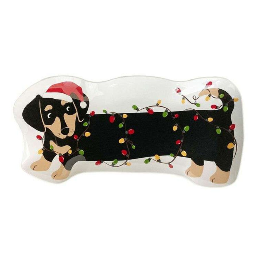 Kitchen & Dining * | Soren Christmas Dog Lights Platter