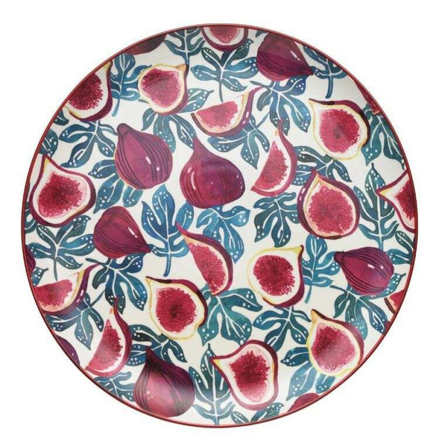 Kitchen & Dining * | Ecology Punch Large Round Platter 36 X 2.5 Cm Fig