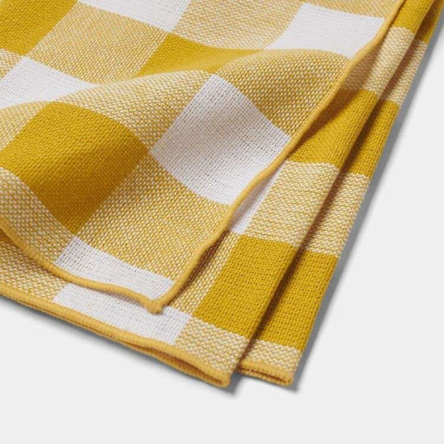 Kitchen & Dining * | Chyka Home Chyka Gingham 4 Pack Napkin 50X50Cm Mustard