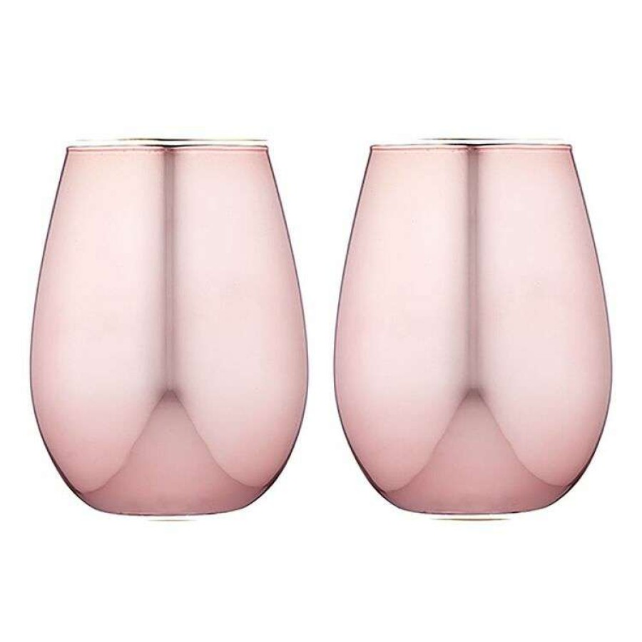 Kitchen & Dining * | Tempa Aurora Rose 2 Piece Glass Tumbler Set