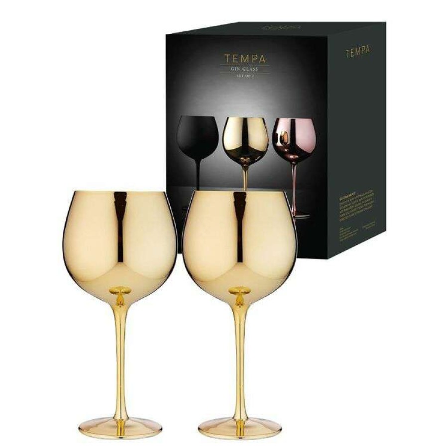 Kitchen & Dining * | Tempa Aurora Gold 2 Piece Gin Glass Set