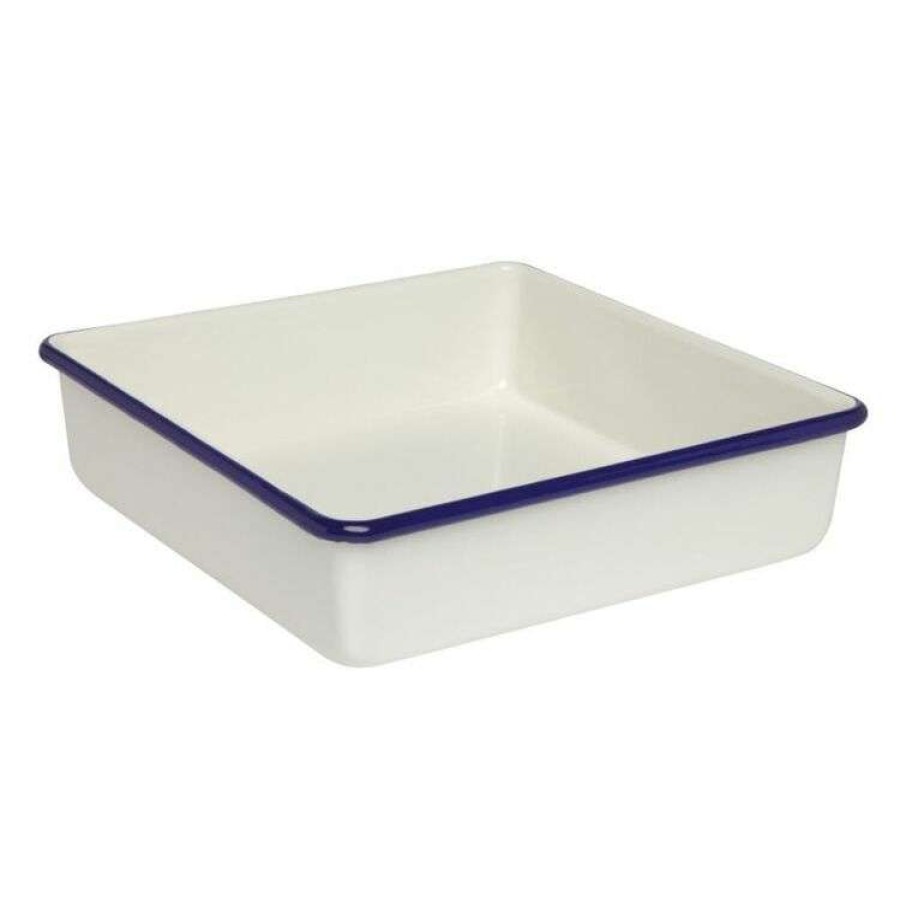 Kitchen & Dining * | Wiltshire Enamel Brownie Pan 2L / 23Cm Blue Rim