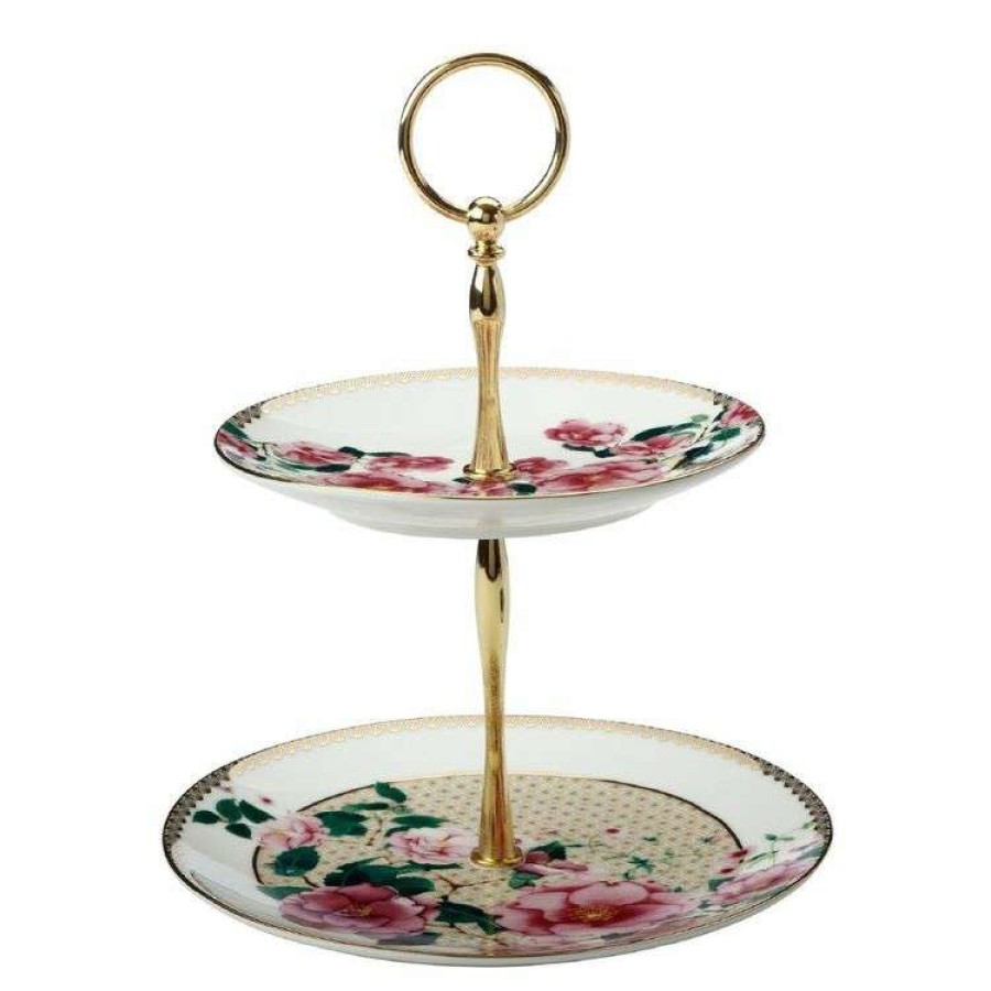 Kitchen & Dining * | Maxwell & Williams Teas & C'S Silk Road 2 Tiered Cake Stand White Gift Boxed