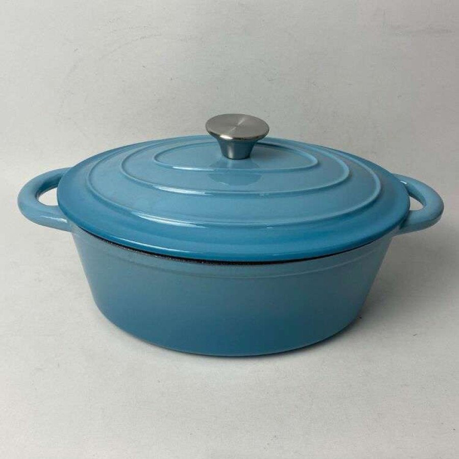 Kitchen & Dining * | Smith & Nobel Traditions 3L Cast Iron Oval Casserole Blue