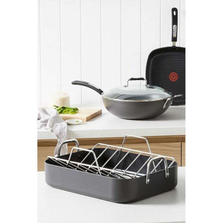 Kitchen & Dining * | Tefal Specialty Hard Anodised Roaster With Rack