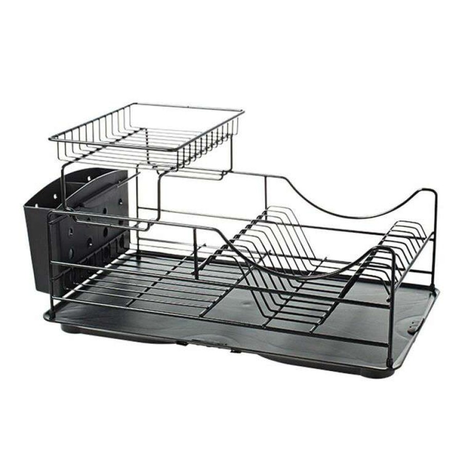 Kitchen & Dining * | Smith & Nobel Two-Tier Wire Dish Rack Black