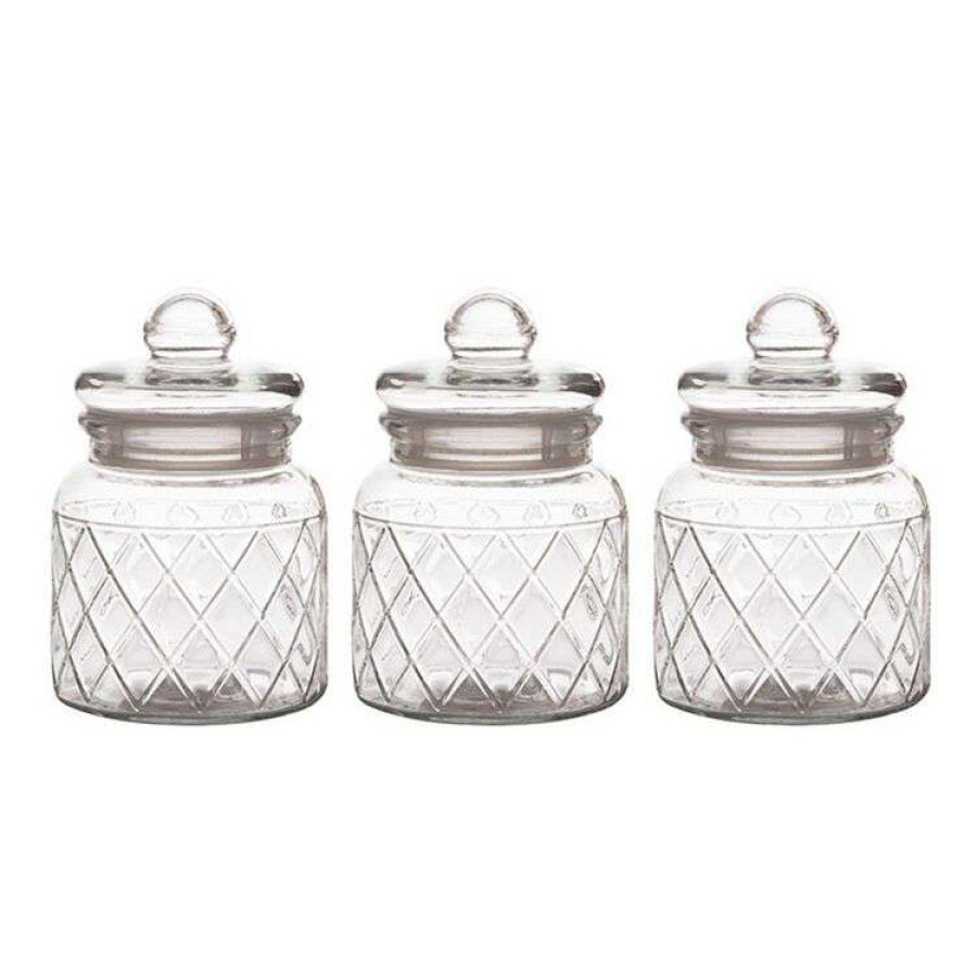 Kitchen & Dining * | Casa Domani Trellis Storage Jars Set Of 3 Gift Boxed 650Ml