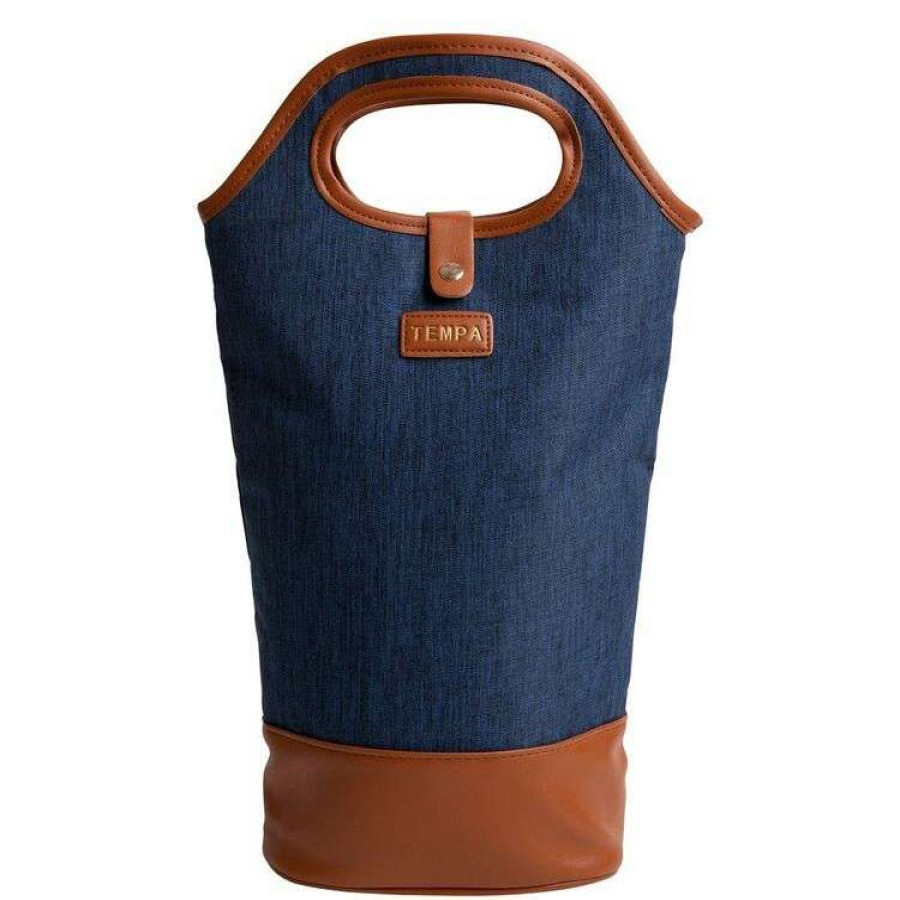 Kitchen & Dining * | Tempa Avery Navy Insulated Double Wine Bag