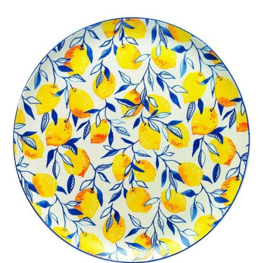 Kitchen & Dining * | Ecology Punch Round Platter 36Cm Lemon