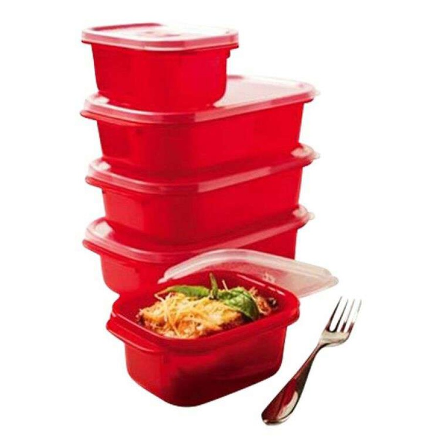 Kitchen & Dining * | Decor Decor Microsafe Oblong Food Storage Container Set 5 Pack