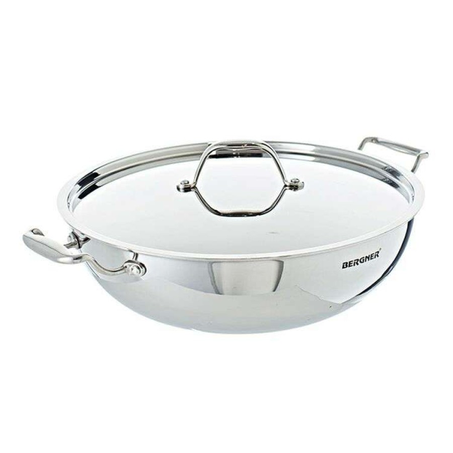 Kitchen & Dining * | Bergner Argent Stainless Steel Induction Wok 32Cm