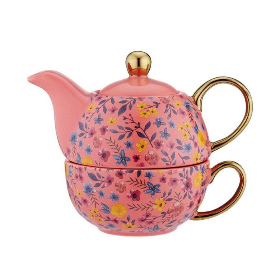 Kitchen & Dining * | Ashdene Flowering Fields Peach Tea For One Teapot