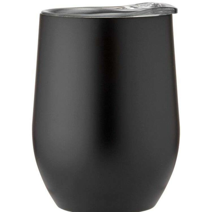 Kitchen & Dining * | Porta Portables Stainless Steel Black Wine Tumbler