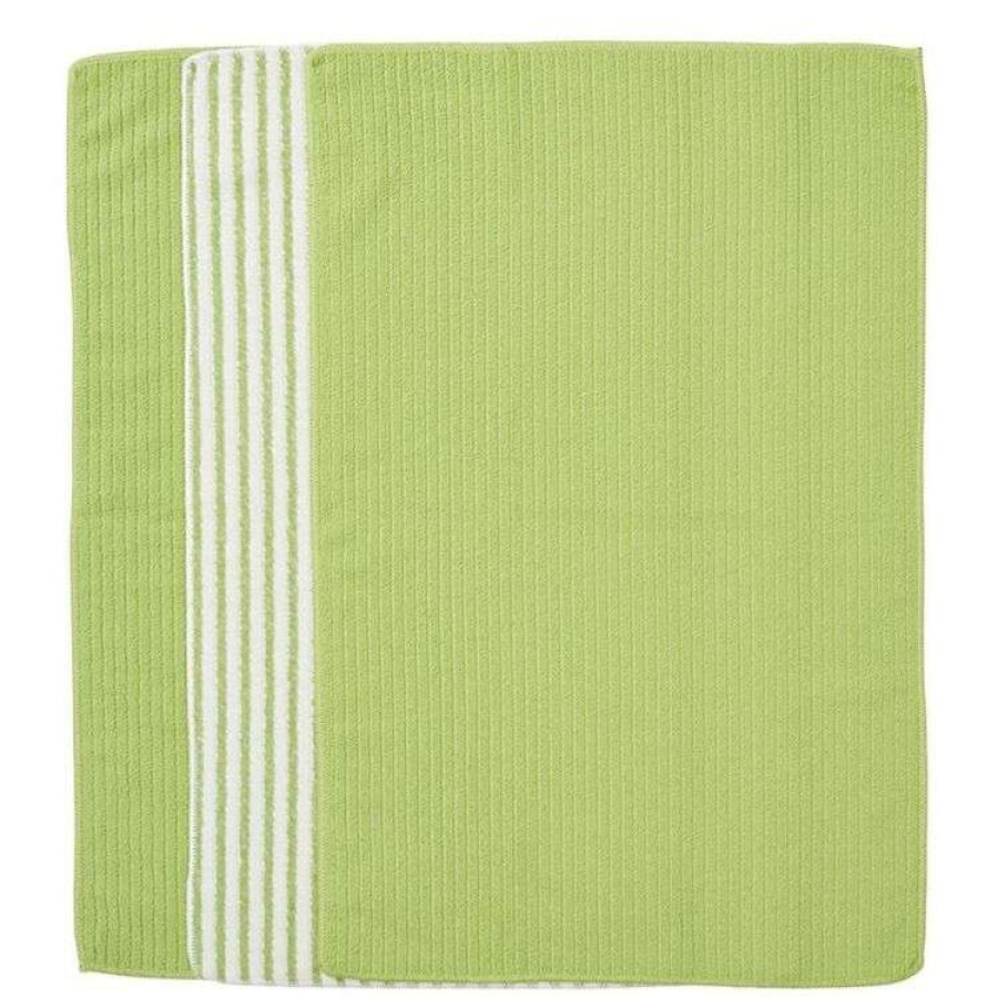 Kitchen & Dining * | Urbane Home Microfibre 3 Pack Tea Towel Green Stripe