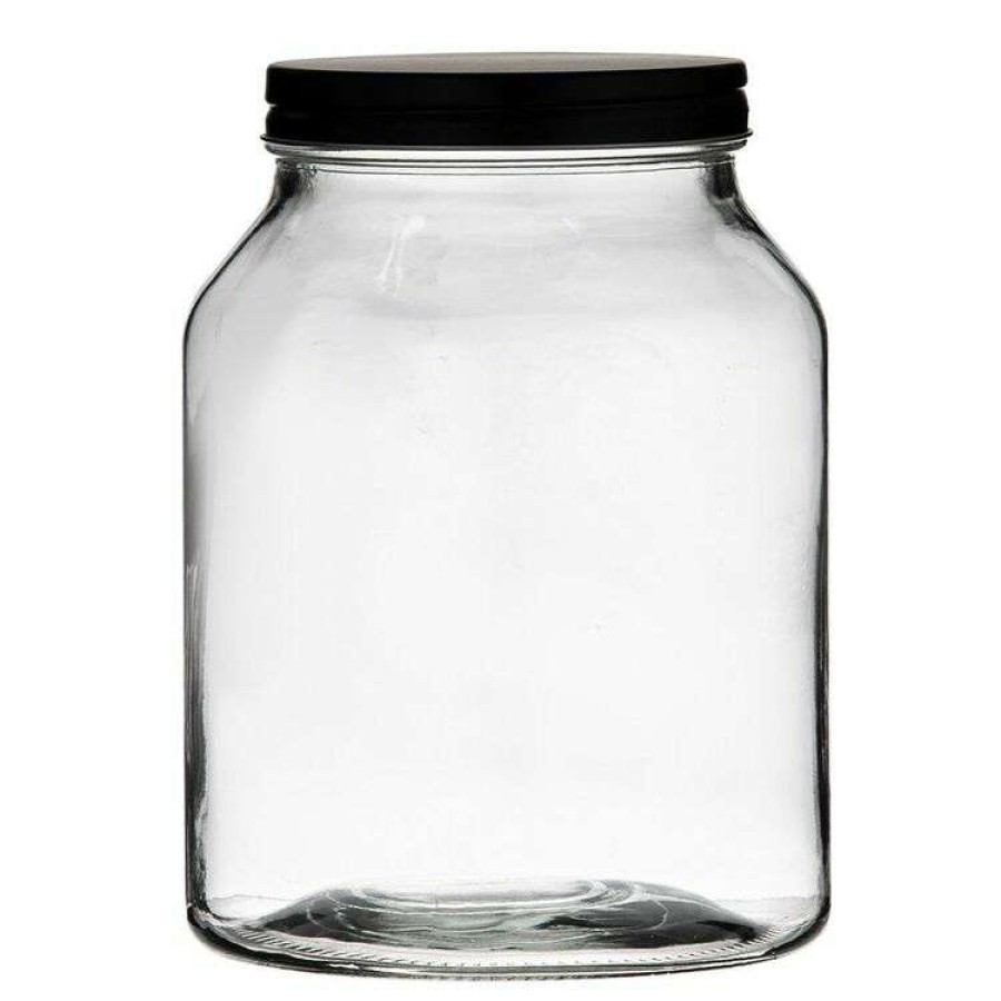 Kitchen & Dining * | Heirloom Goods Glass Canister With Black Lid 2.9L