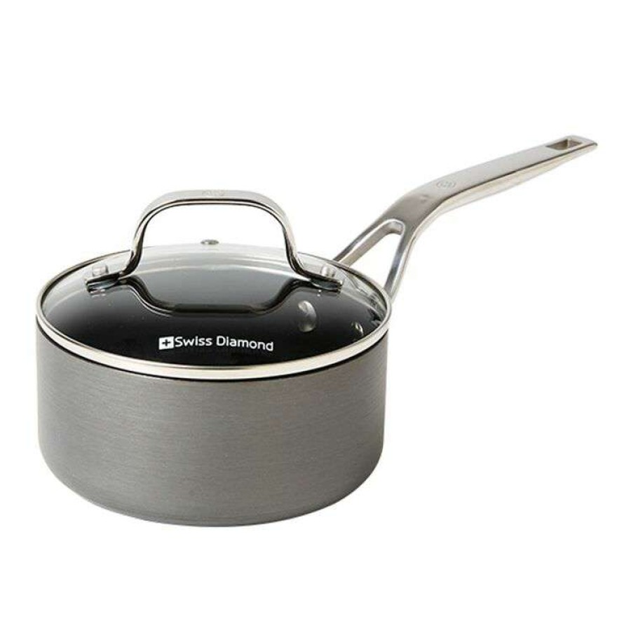 Kitchen & Dining * | Swiss Diamond Hard Anodised Saucepan 16Cm