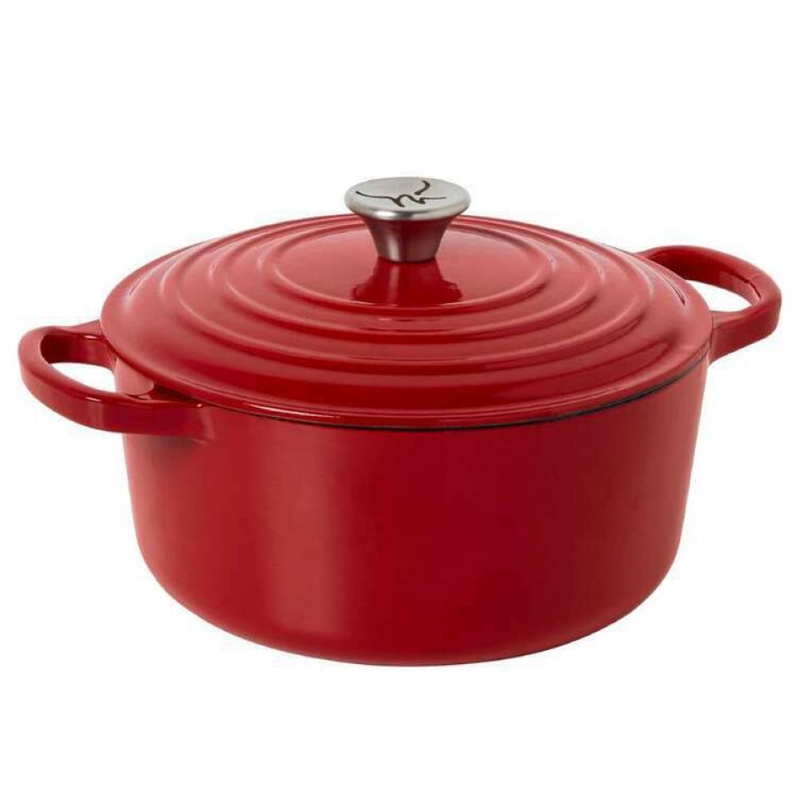 Kitchen & Dining * | S&N By Miguel Maestre Cast Iron Casserole 28Cm Red Gloss