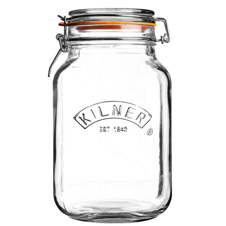 Kitchen & Dining * | Kilner Square Clip Top Jar 2 Litre