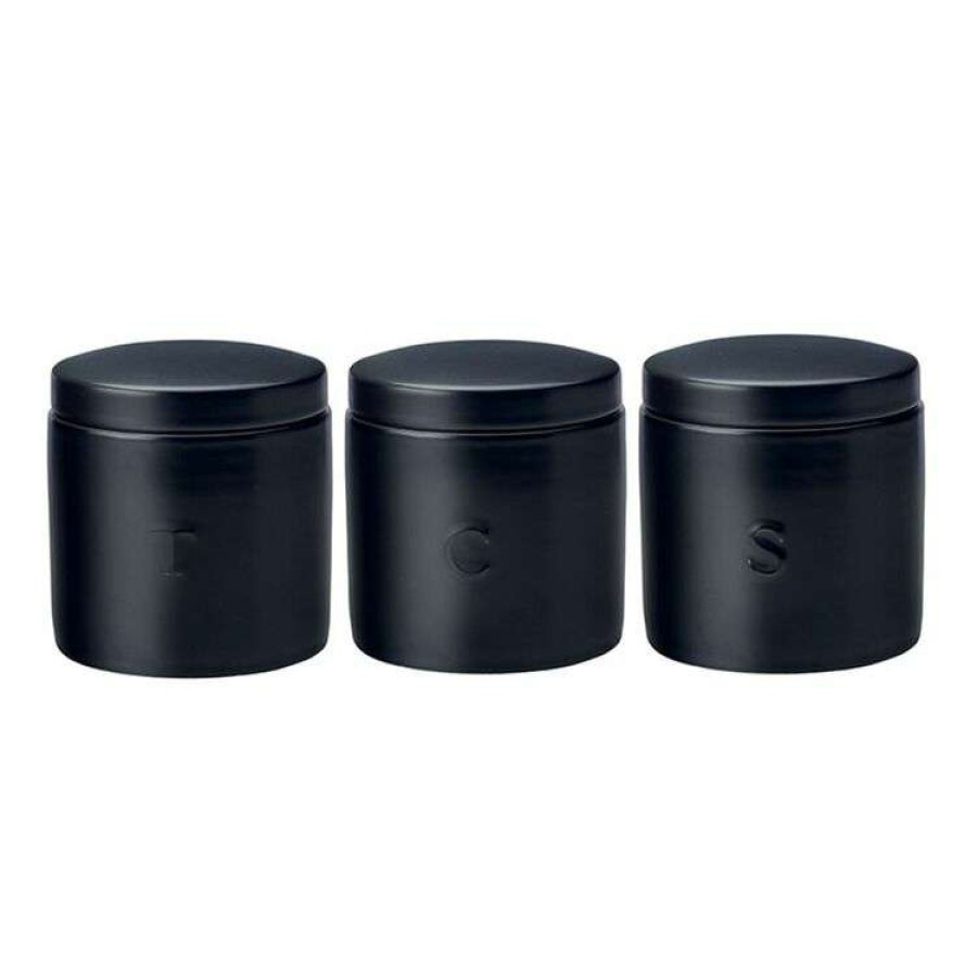 Kitchen & Dining * | Maxwell & Williams Epicurious 3-Piece 600Ml Canister Set Black