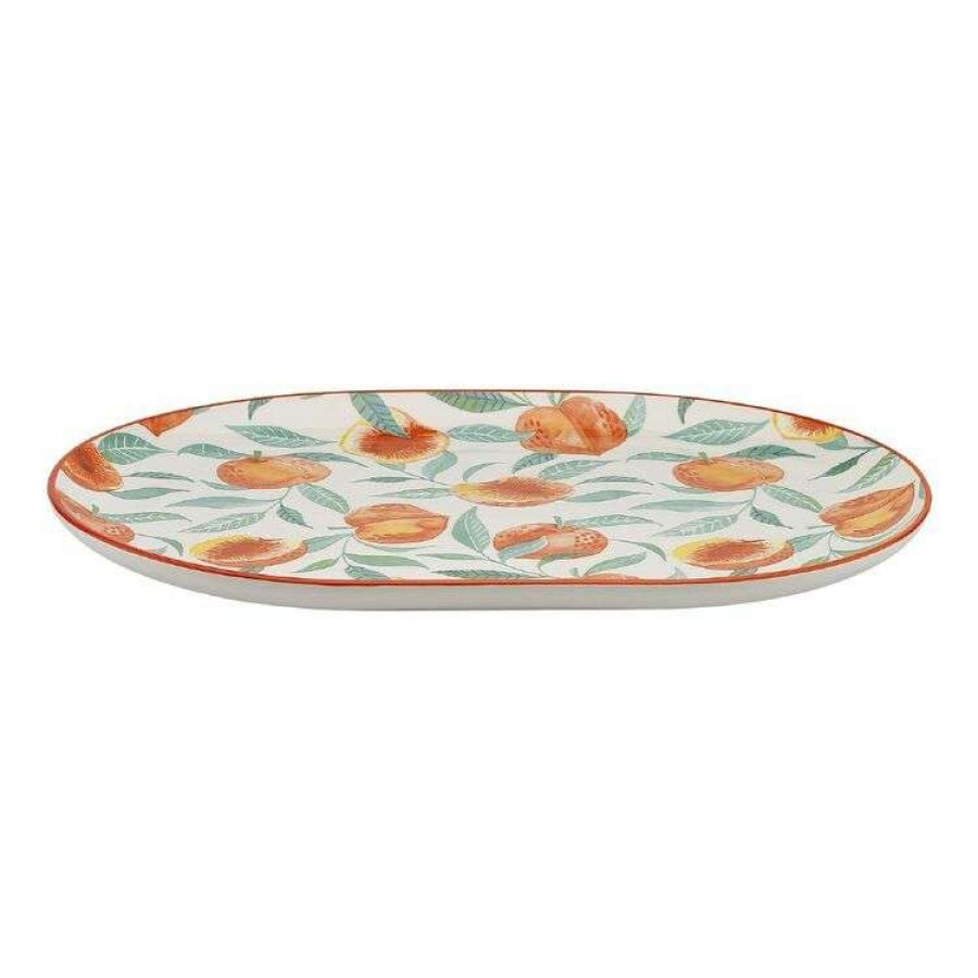 Kitchen & Dining * | Ecology Punch Large Oval Platter 40.5 28.5 2.5Cm Peach