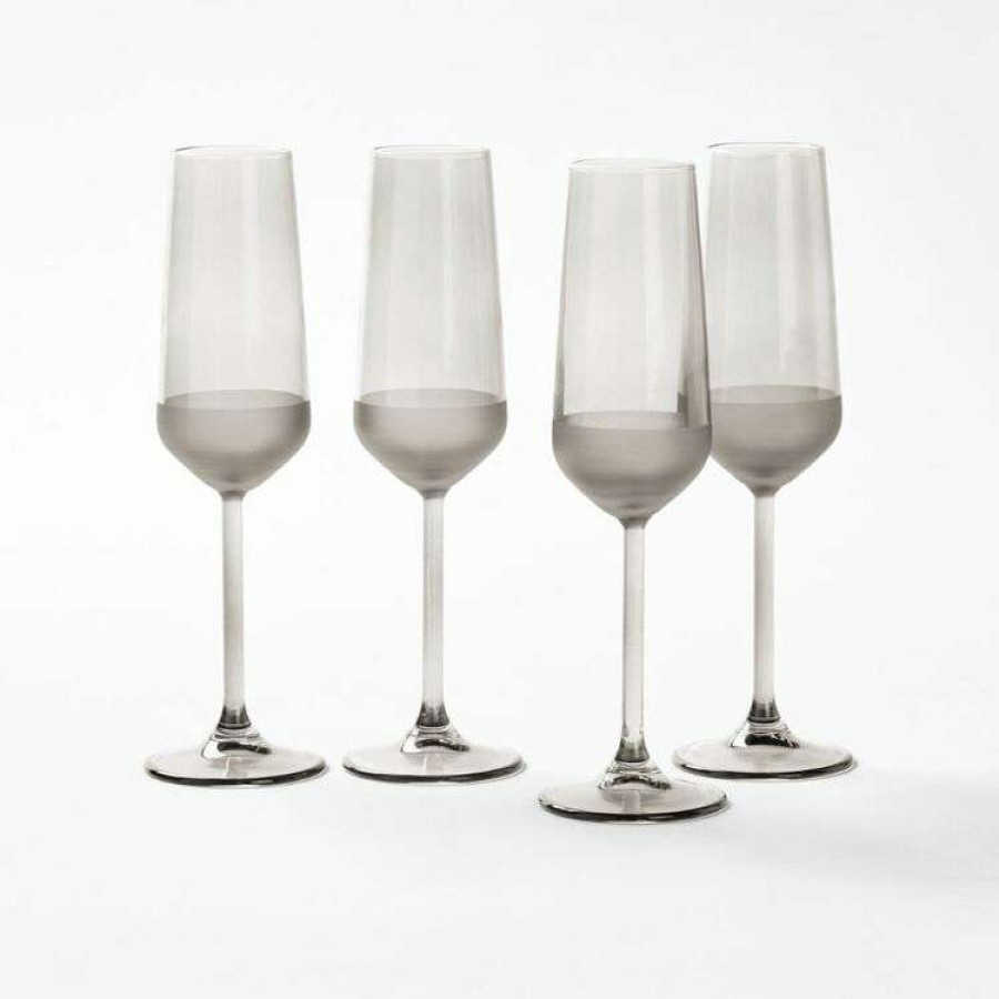 Kitchen & Dining * | Art Craft Matte 4 Piece Champagne Flute Set 195Ml Smoke