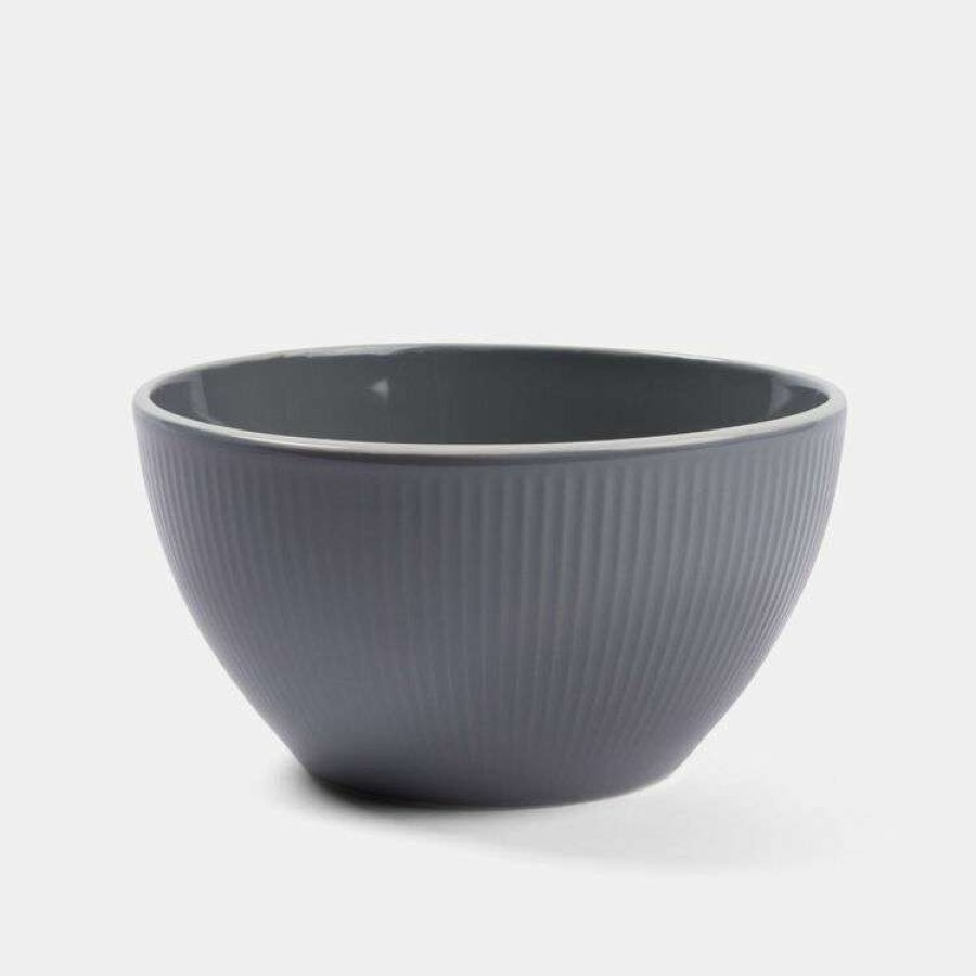 Kitchen & Dining * | Soren Ribbed Cereal Bowl 15Cm Grey