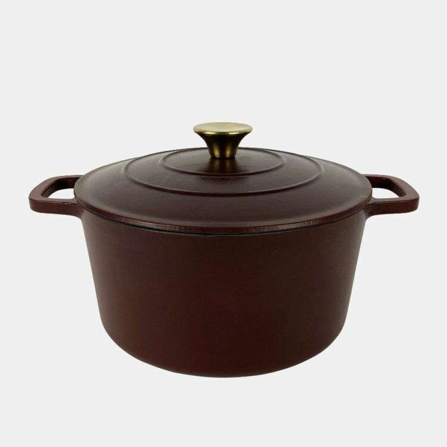 Kitchen & Dining * | Smith & Nobel Luxe Cast Iron Casserole Burgundy 5L