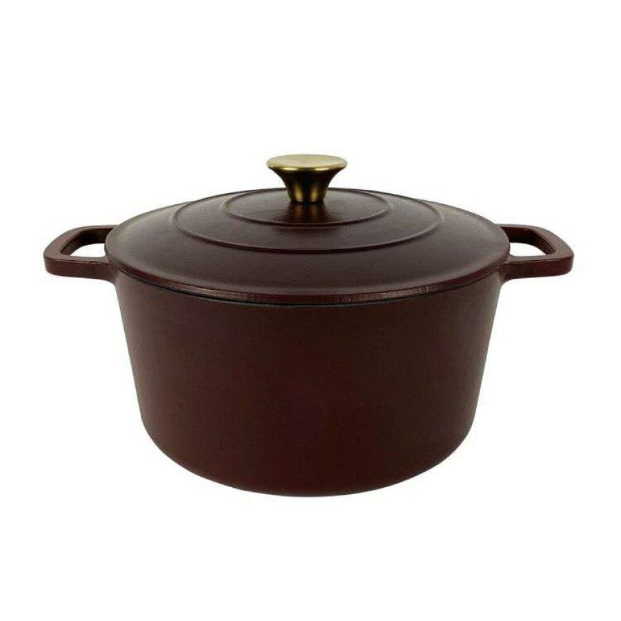 Kitchen & Dining * | Smith & Nobel Luxe Cast Iron Casserole Burgundy 5L