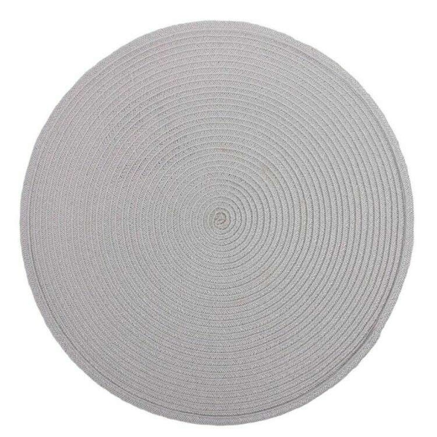 Kitchen & Dining * | Just Home Maison Round Placemat Grey 38Cm