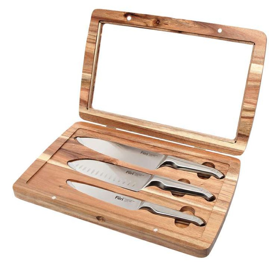 Kitchen & Dining * | Furi Pro Acacia 3 Piece Knife Set