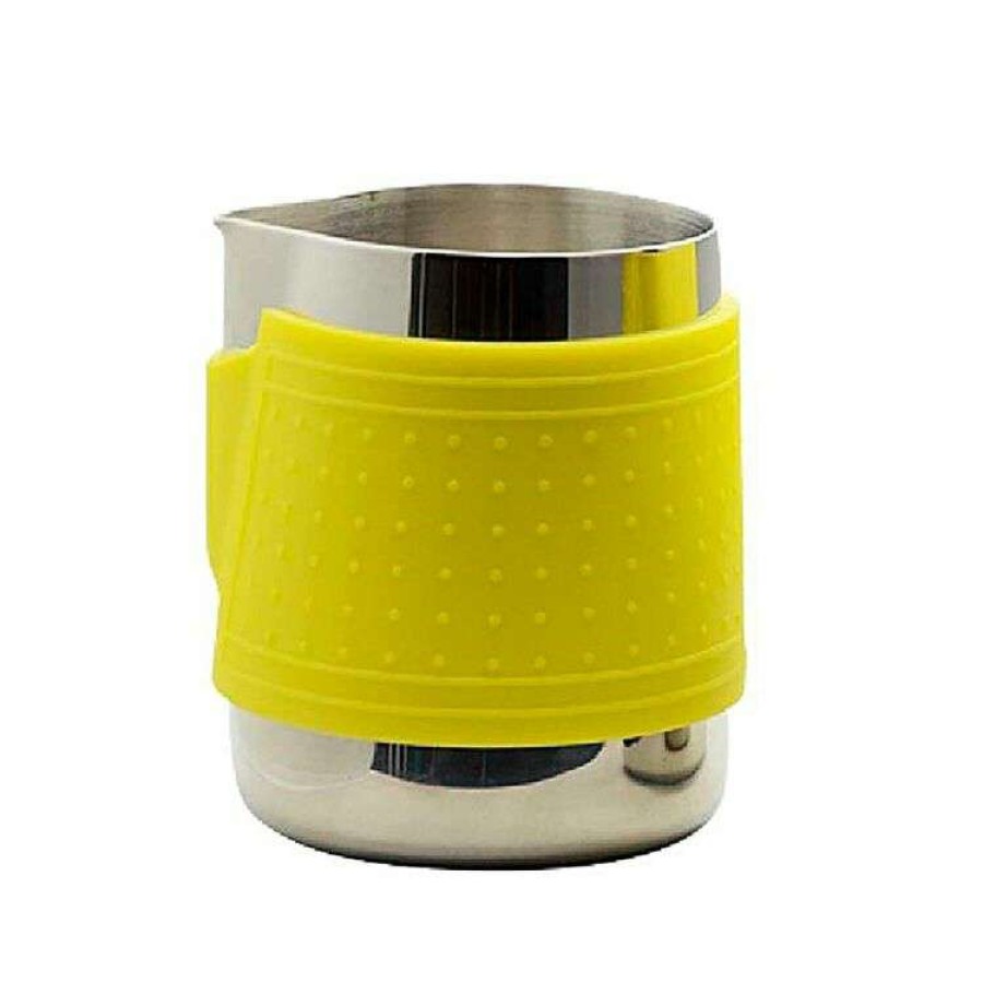 Kitchen & Dining * | Coffee Culture Stainless Steel Milk Frothing Jug With Yellow Silicone Sleeve 350Ml