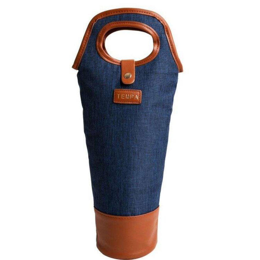 Kitchen & Dining * | Tempa Avery Navy Insulated Single Wine Bag