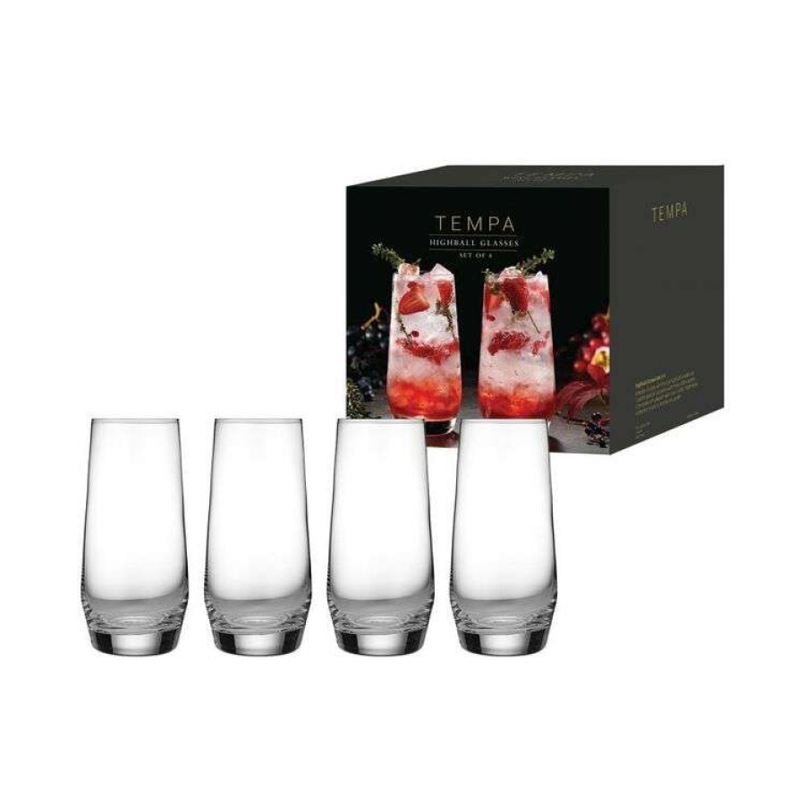 Kitchen & Dining * | Ladelle Tempa Quinn Highball Tumbler Glass Set Of 4