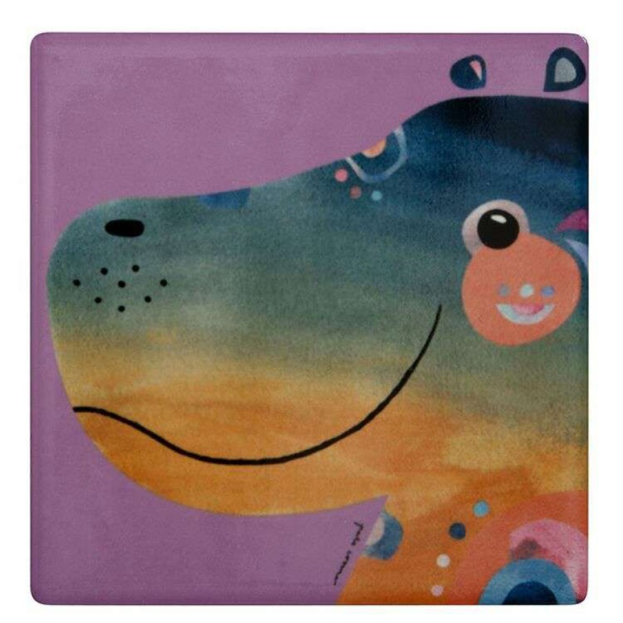 Kitchen & Dining * | Maxwell & Williams Pete Cromer Wildlife Coaster 9.5Cm Hippo