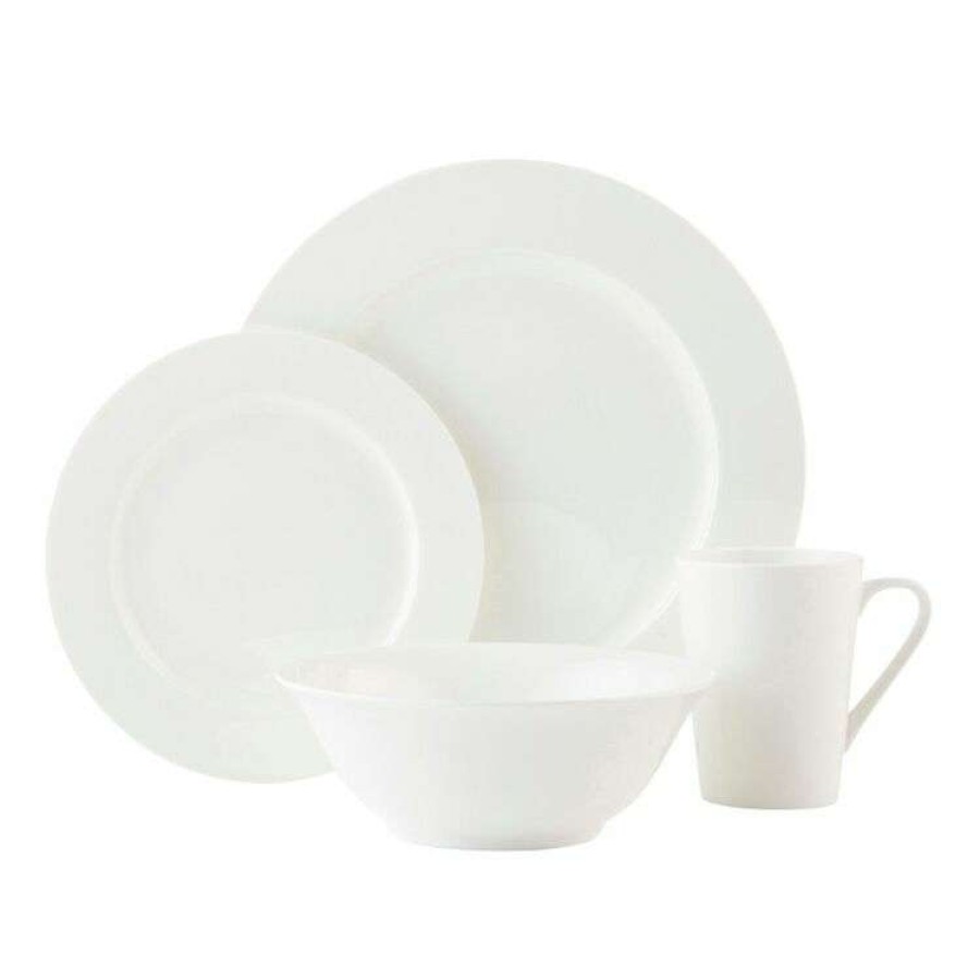 Kitchen & Dining * | Casa Domani Pearlesque Rim 16-Piece Dinner Set