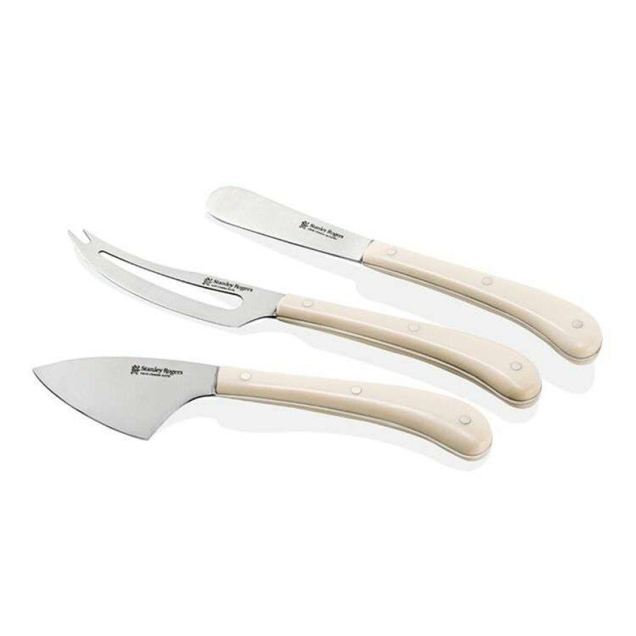 Kitchen & Dining * | Stanley Rogers Pistol Grip 3-Piece Cheese Knife Set Cream