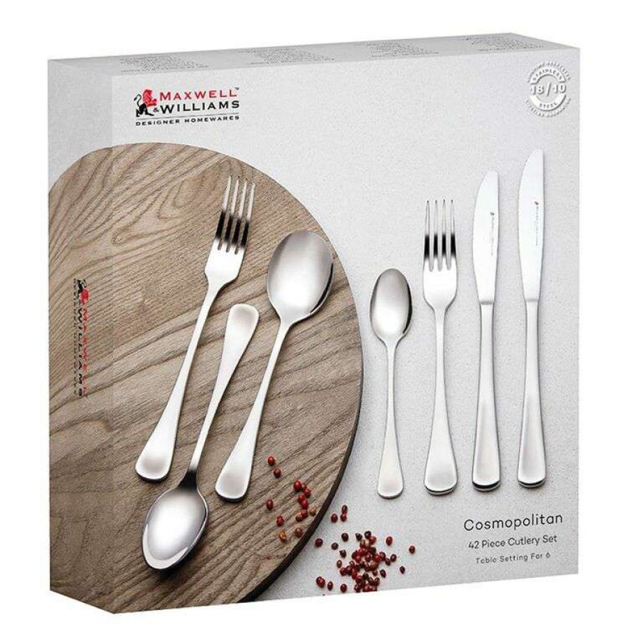 Kitchen & Dining * | Maxwell & Williams Cosmopolitan 42-Piece 18/10 Cutlery Set