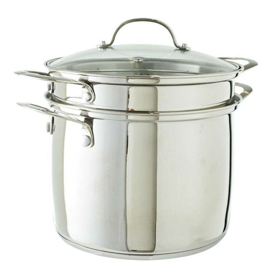 Kitchen & Dining * | Swiss Diamond Premium Steel Pasta Pot With Lid 24Cm