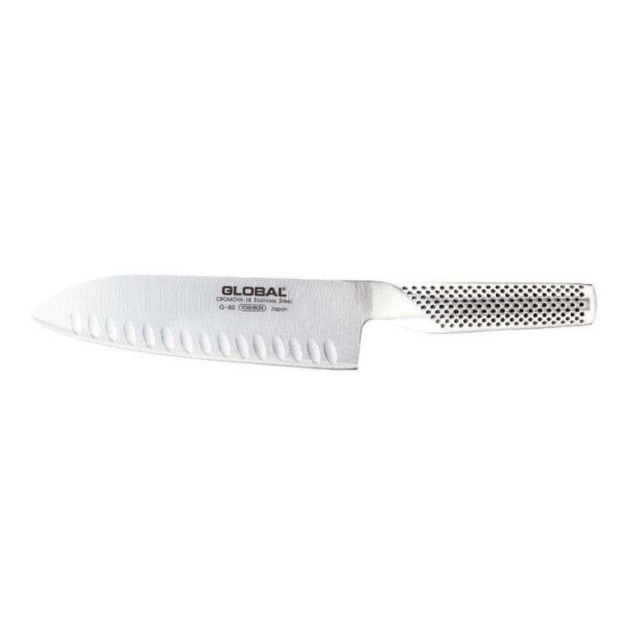 Kitchen & Dining * | Global 18Cm Santoku Knife Fluted Blade G-80