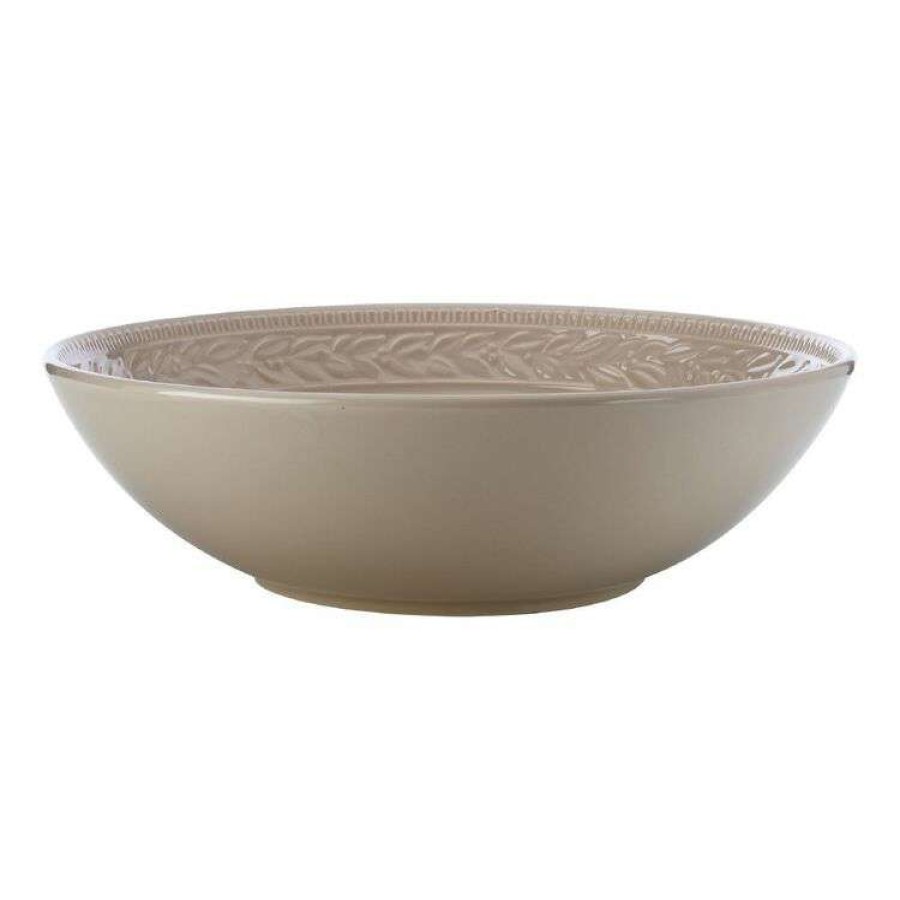 Kitchen & Dining * | Casa Domani Leccino Round Serving Bowl 32Cm Sand Gift Boxed