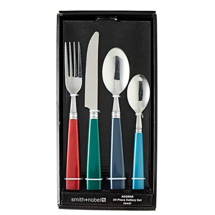 Kitchen & Dining * | Smith & Nobel Adorne 24-Piece Cutlery Set Jewel