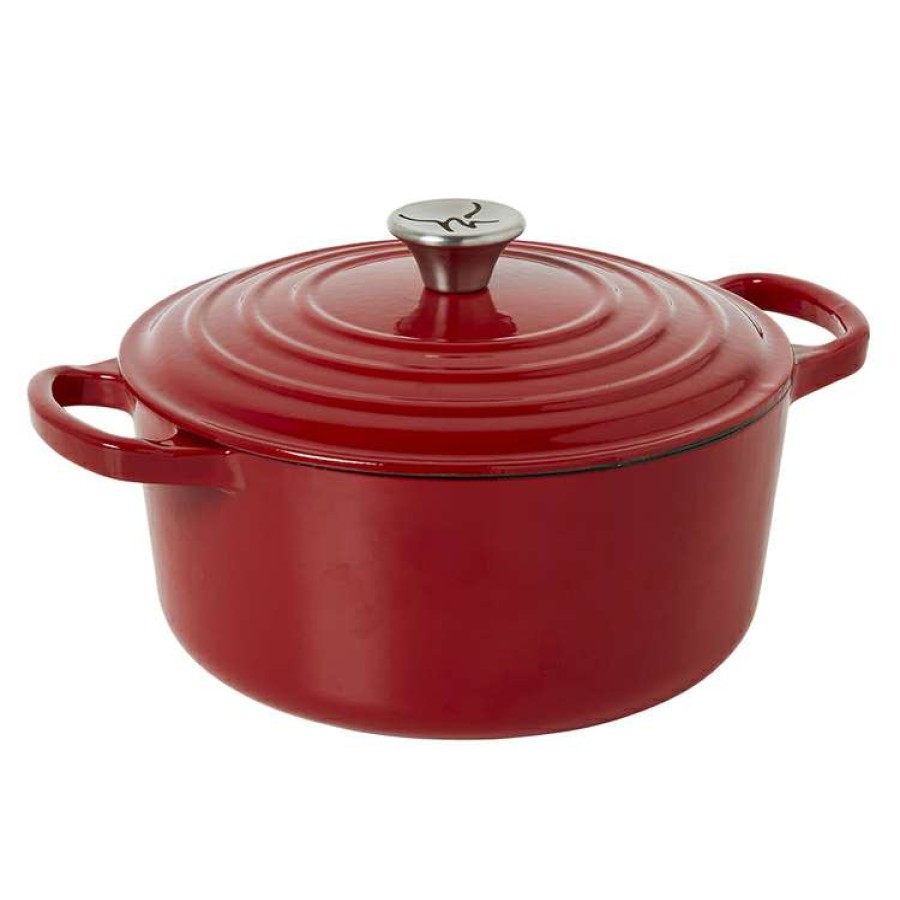 Kitchen & Dining * | S&N By Miguel Maestre Cast Iron Casserole 24Cm Red Gloss