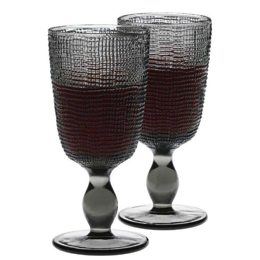 Kitchen & Dining * | Shaynna Blaze Criss Cross 6 Piece Wine Glass Set 330Ml Grey