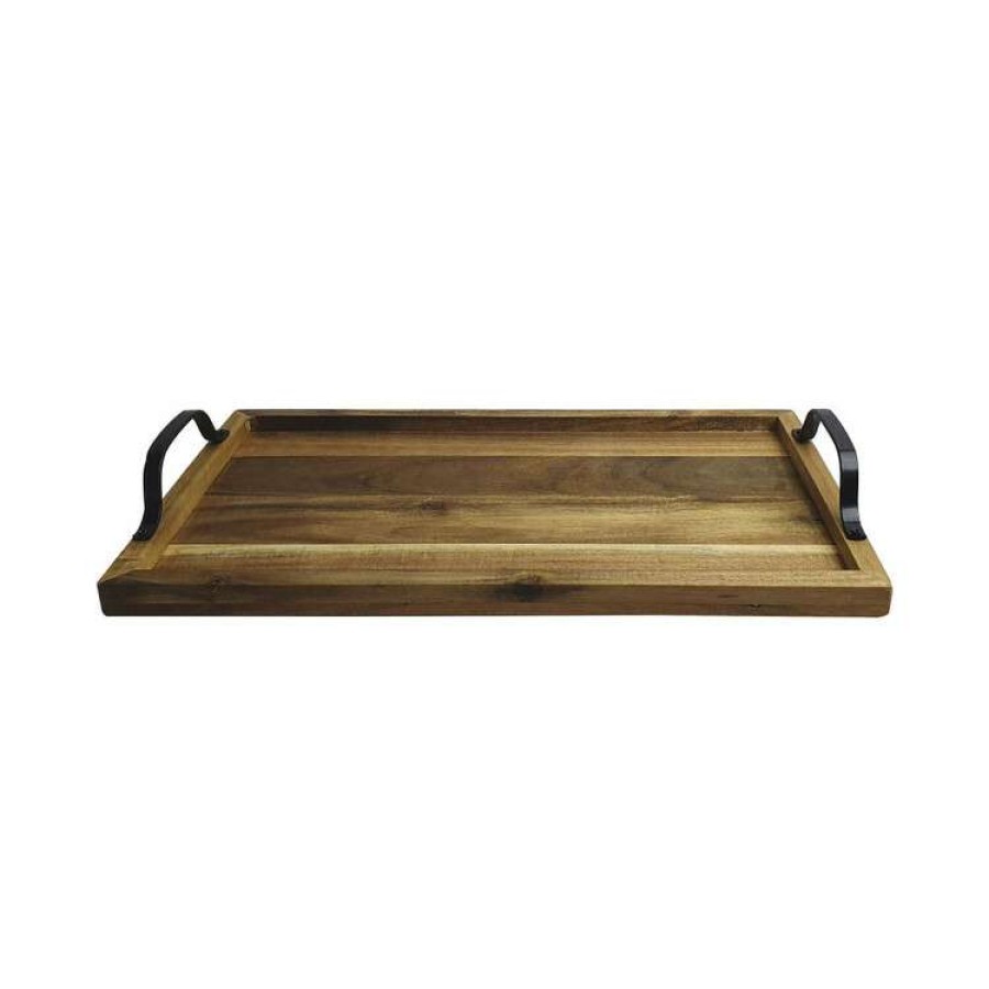 Kitchen & Dining * | Coffee Culture Acacia Rectangle Tray 44 X 24 Cm