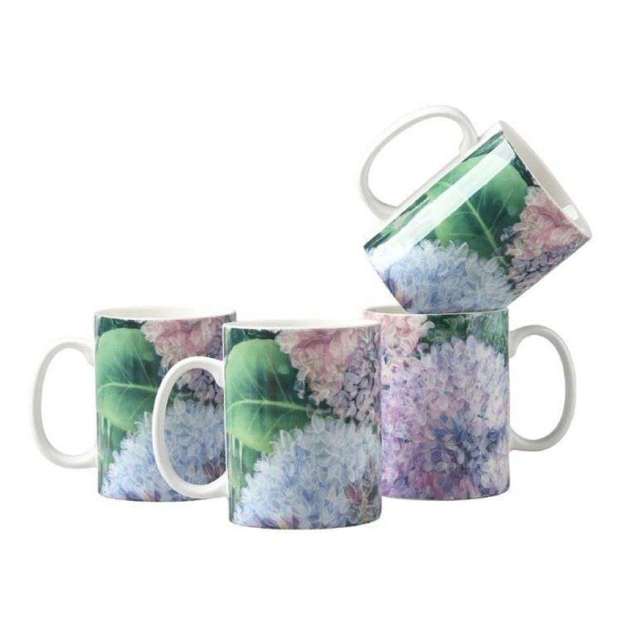 Kitchen & Dining * | Soren + Colour Clash Studio Hydrangea 4 Piece Mugs Set