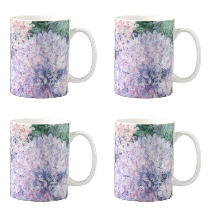 Kitchen & Dining * | Soren + Colour Clash Studio Hydrangea 4 Piece Mugs Set