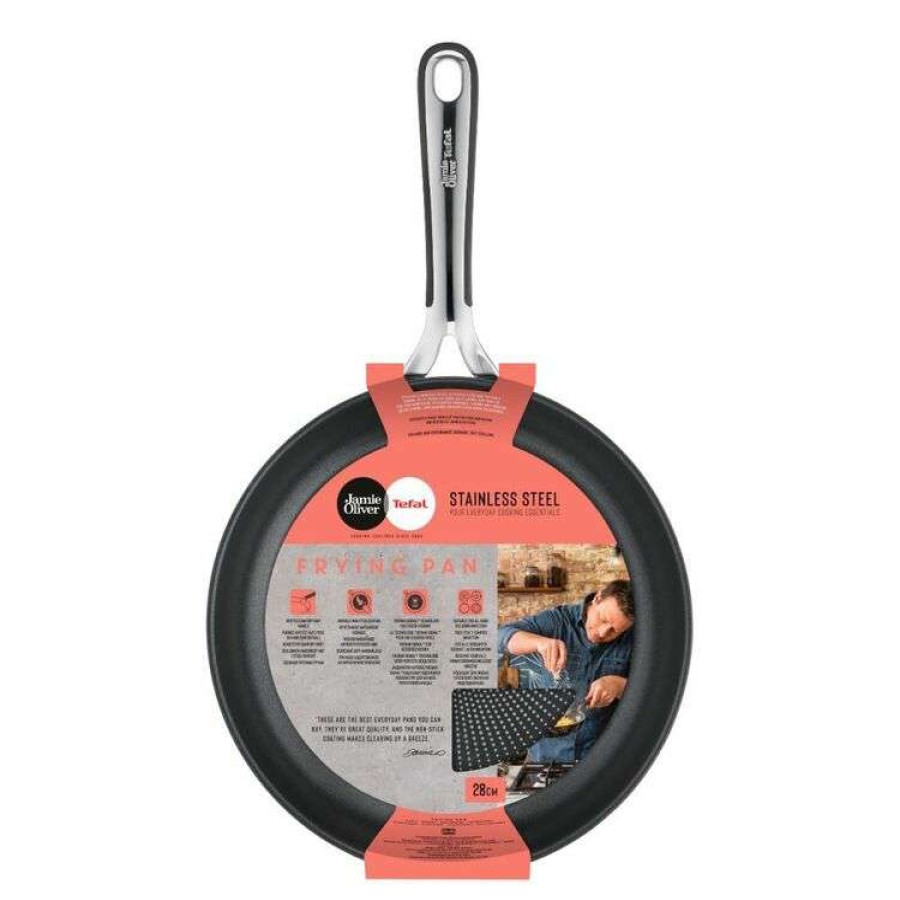 Kitchen & Dining * | Jamie Oliver By Tefal Kitchen Essentials Stainless Steel Frypan 28 Cm